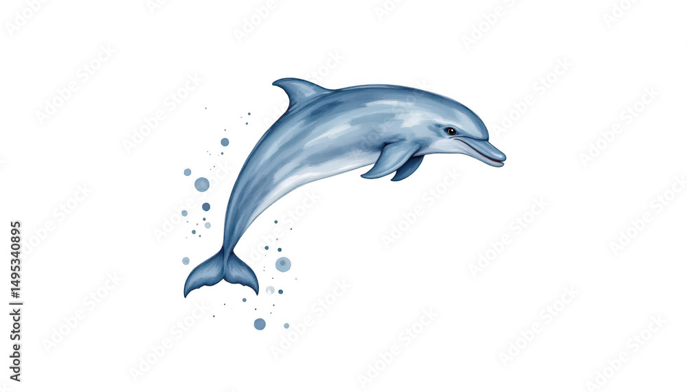 Obraz premium Majestic dolphin breaching the waves, a breathtaking display of marine wildlife dolphin