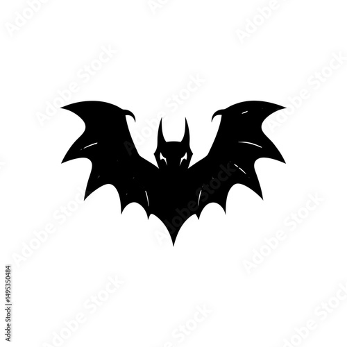 Wallpaper Mural bat wings with claws silhouette on white  Torontodigital.ca