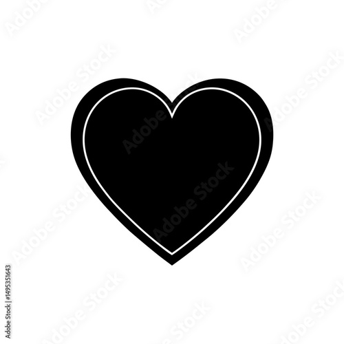 minimal heart outline on white background