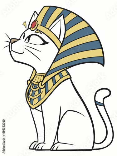 Egyptian Cat – Pharaoh Vector Illustration

