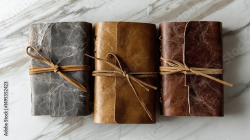 Three Exquisite Handmade Leather Journals