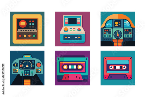 Retro Cockpit and Cassette Tape Collection