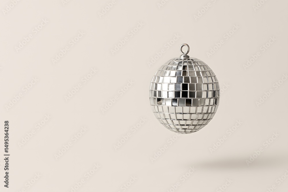 Obraz premium Disco Ball Floating in Blue Light