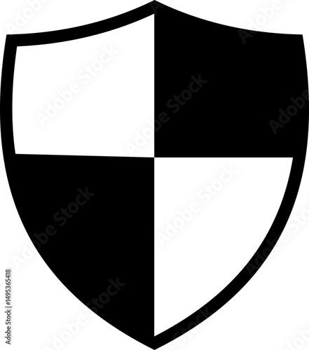 Free Download Shield silhouette icon. Protect shield security icon sign. Shield badge quality symbol isolated on transparent background. Design element for safety and protection. Vector illustration. - GFXLoad