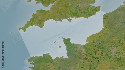 English Channel highlighted. Satellite map