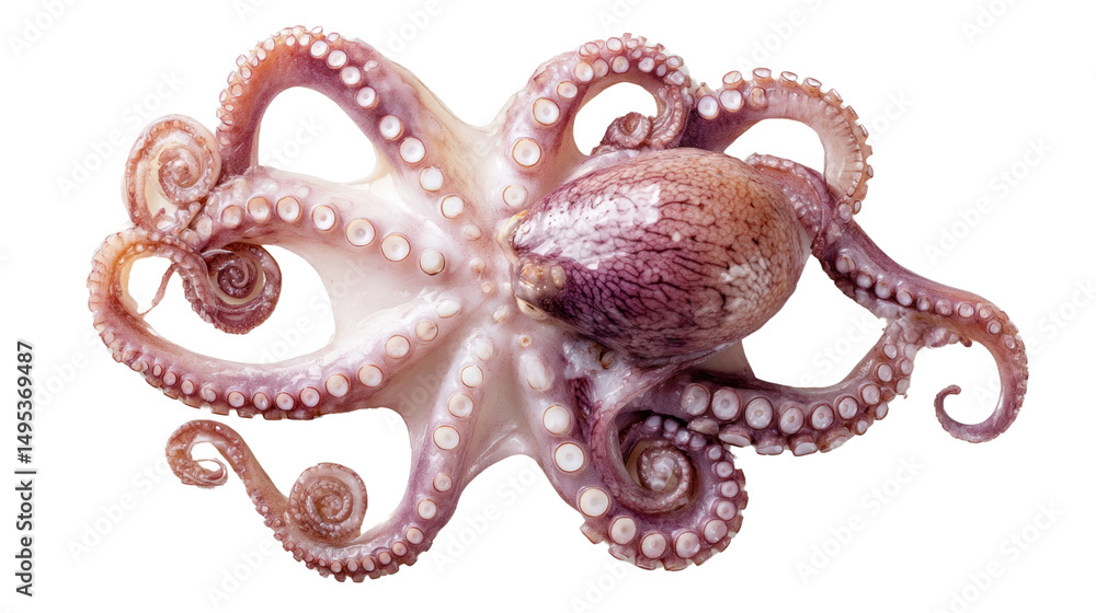 Obraz premium Octopus close up: An exquisite close-up captures the unique features of a single octopus, displaying its intricate body, captivating tentacles.