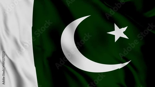 Pakistan waving flag animation, Realistic background of pakistan flag