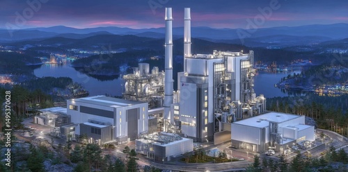 A state-of-the-art hydrogen power plant featuring cutting-edge storage solutions and sustainable energy infrastructure