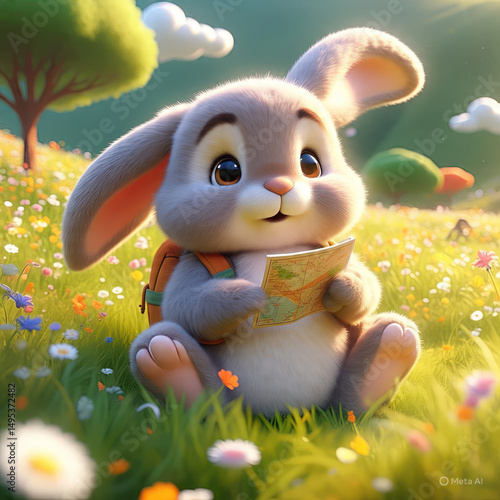 easter bunny with easter eggs