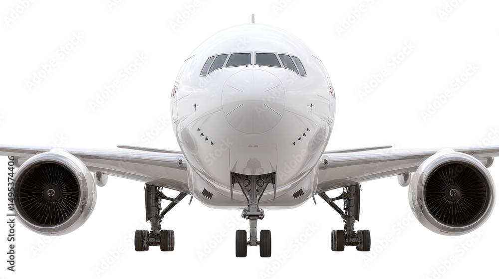 Obraz premium Soaring Perspective: A close-up, awe-inspiring view of an airplane, embodying the essence of flight. This image captures the grandeur of an aircraft.