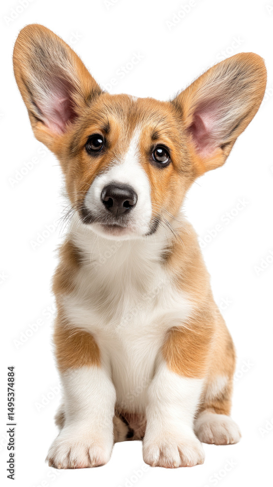 Adorable Pembroke Welsh Corgi Puppy: A charming Pembroke Welsh Corgi puppy sits attentively, its large ears perked up, capturing its playful and endearing nature. Adorable Pembroke Welsh Corgi Puppy: A charming Pembroke Welsh Corgi puppy sits attentively, its large ears perked up, capturing its playful and endearing nature.