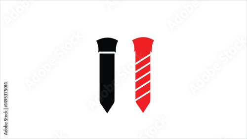 black and red tie