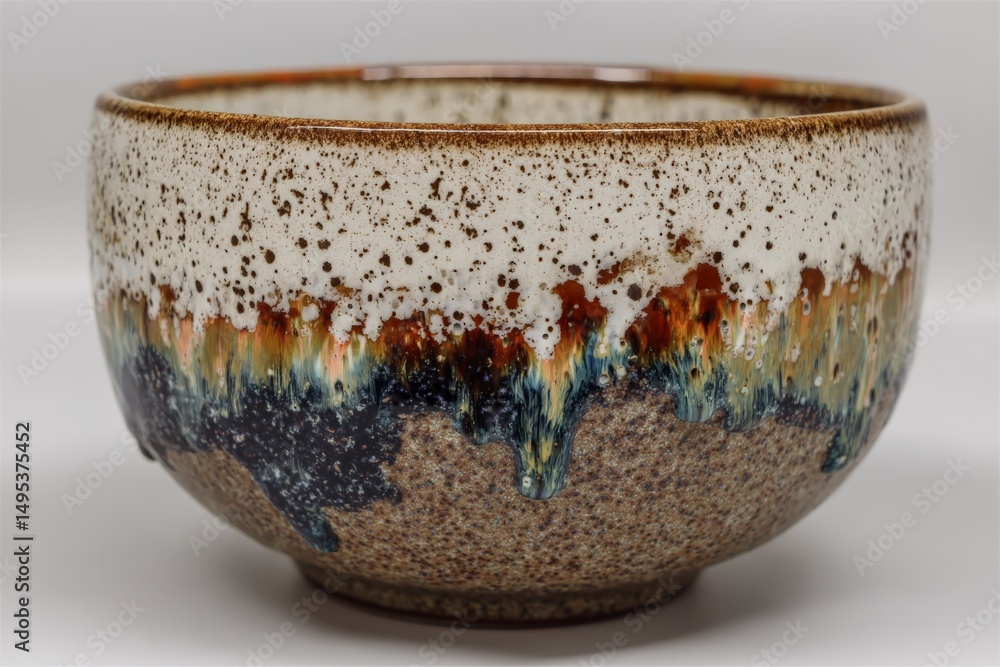 Unique handcrafted ceramic bowl showcasing vibrant glazes and detailed textures made by an artisan in a local studio Unique handcrafted ceramic bowl showcasing vibrant glazes and detailed textures made by an artisan in a local studio