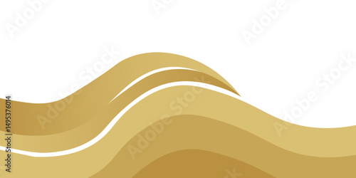 Vector gold line background curve element with white space for text and message design, overlapping layers, vector