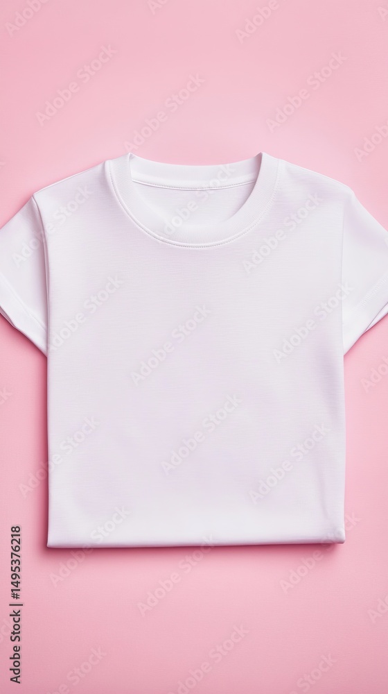 White T-Shirt on Pink Background White T-Shirt on Pink Background