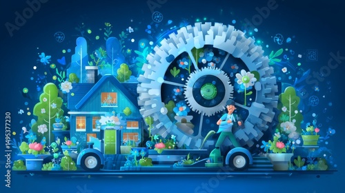 Wallpaper Mural By precisely controlling lighting and water, crops can be grown year-round, providing farmers with a steady income, as depicted in a modern illustration Torontodigital.ca