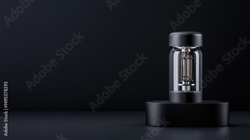 Wallpaper Mural Elegant Vintage Vacuum Tube Lamp with Modern Base on Dark Minimalist Background Torontodigital.ca