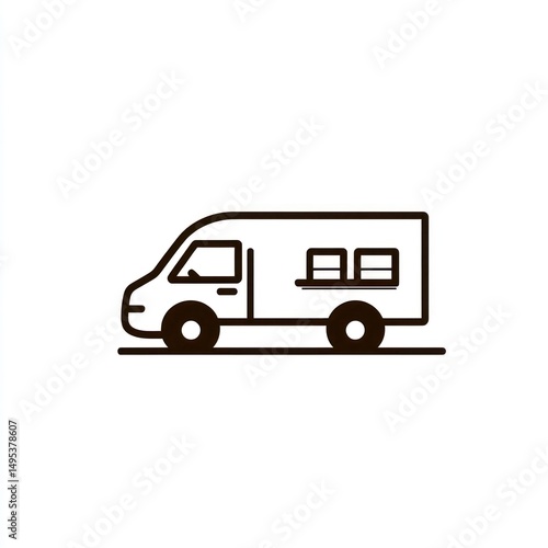 Wallpaper Mural Delivery van, packages, road, transportation, logistics icon Torontodigital.ca