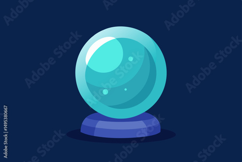 crystal ball on blue background