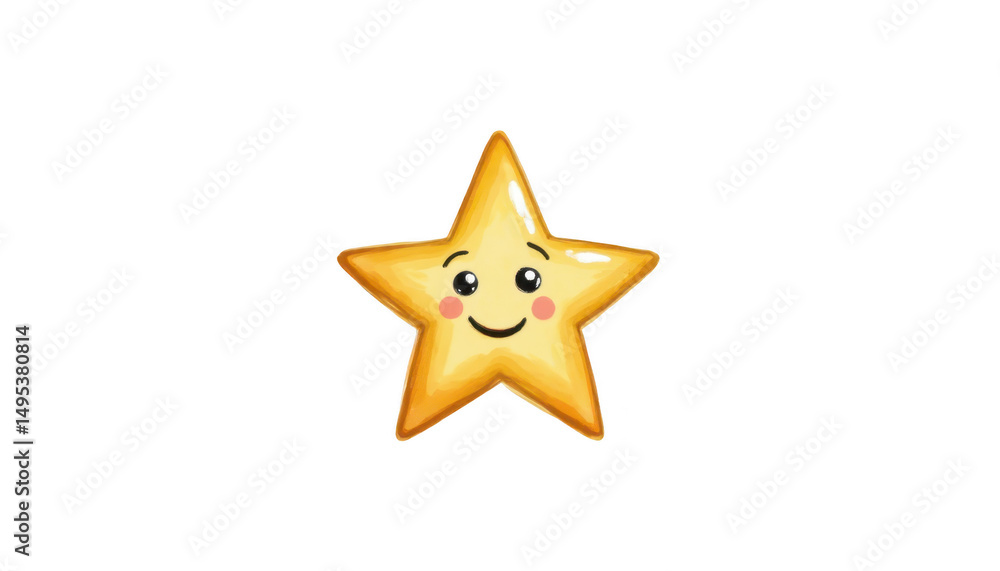 A bright, smiling star, symbol of happiness, hope, and joyful dreams smiling A bright, smiling star, symbol of happiness, hope, and joyful dreams smiling