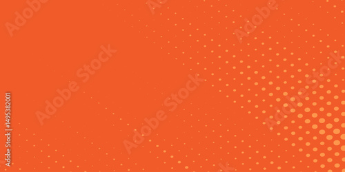 Dots halftone orange color pattern gradient texture with technology digital background. Dots pop art comics with summer background.