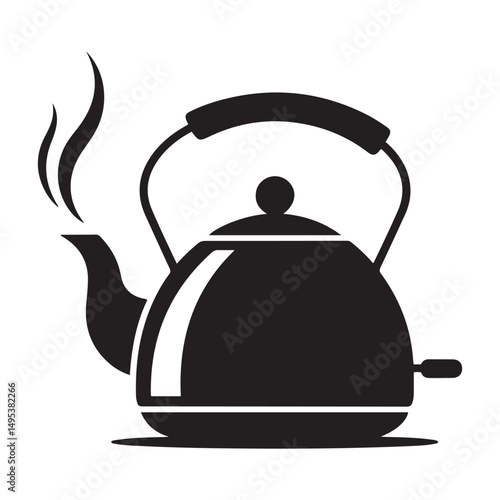 electric kettle Vector black silhouette. with white background
