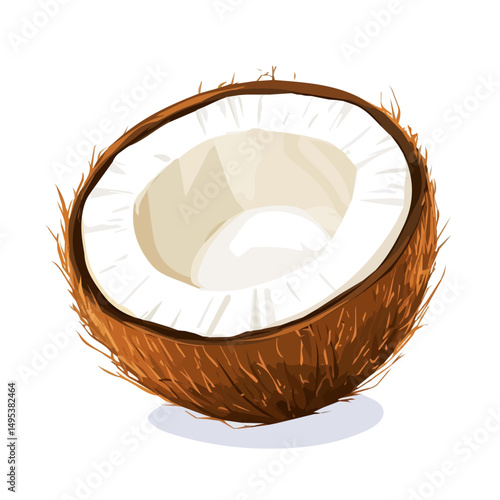 My very Simple flat 2D icon, coconut cream isolated on a white background, vector, flat design, animation design, simple flat 2D icon, minimalist design, vector design, eps format