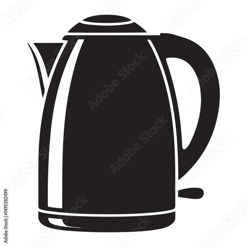 electric kettle Vector black silhouette. with white background