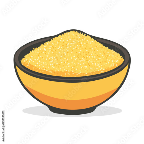 My very Simple flat 2D icon, couscous bowl isolated on a white background, vector, flat design, animation design, simple flat 2D icon, minimalist design, vector design, eps format