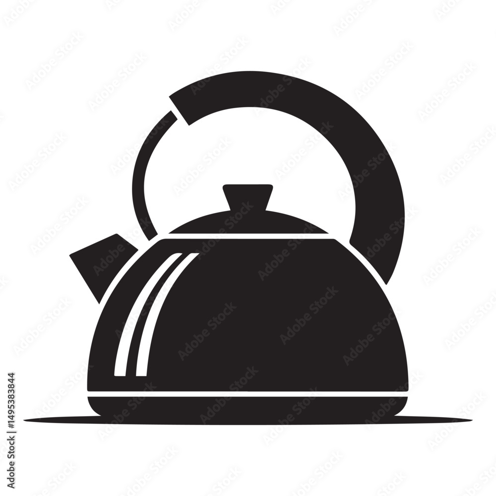 electric kettle Vector black silhouette. with white background electric kettle Vector black silhouette. with white background