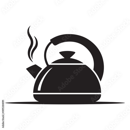 electric kettle Vector black silhouette. with white background
