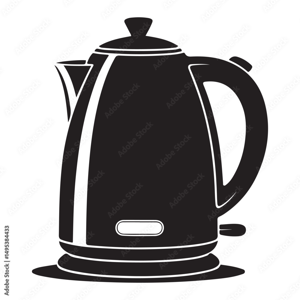 Obraz premium electric kettle Vector black silhouette. with white background