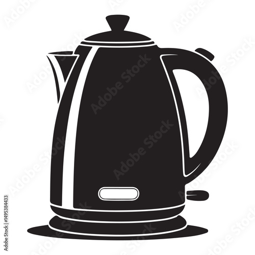 electric kettle Vector black silhouette. with white background