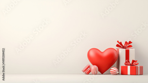 Celebrating love and affection with heart-shaped gifts and colorful wrapping perfect for valentine's day indoor setting close-up view romantic concept