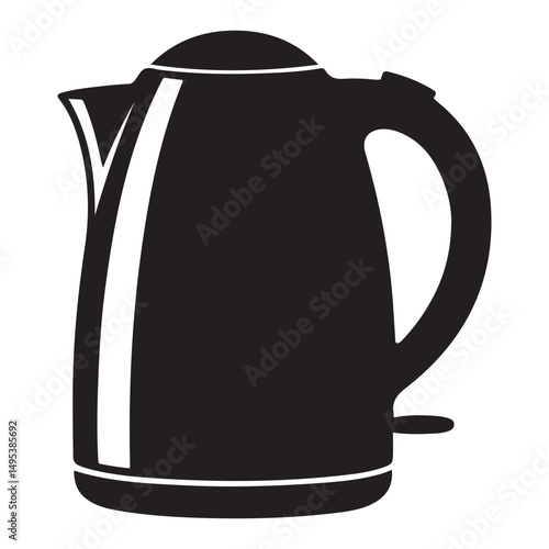 electric kettle Vector black silhouette. with white background