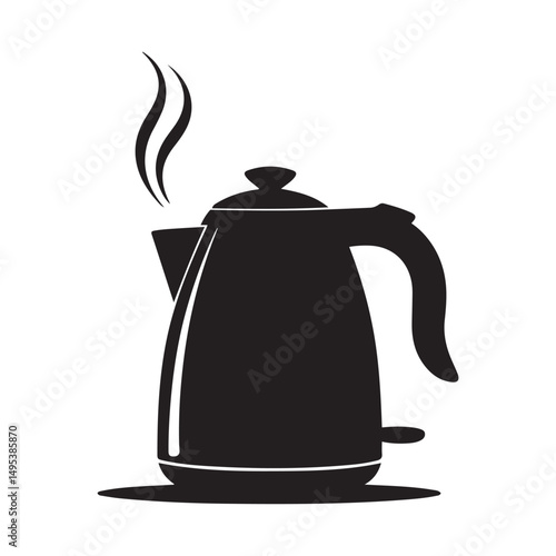 electric kettle Vector black silhouette. with white background
