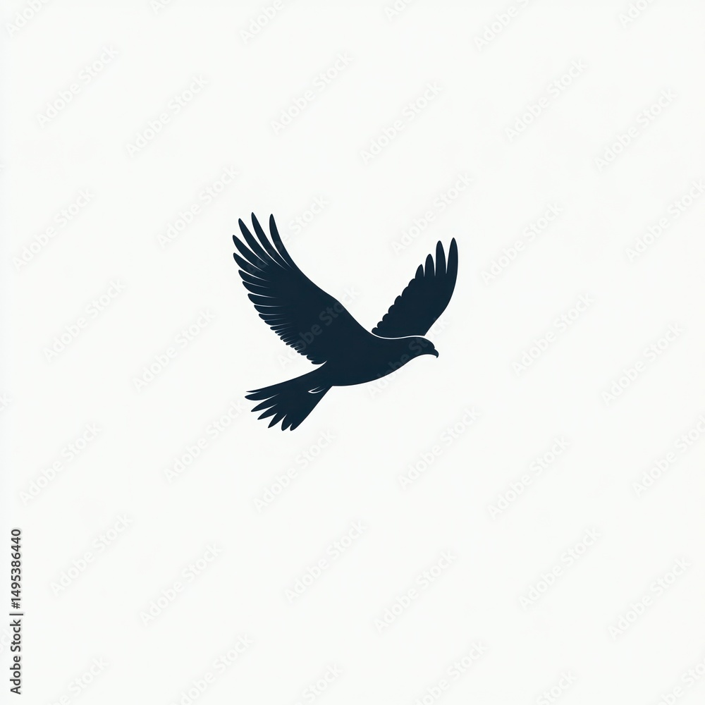 Fototapeta premium Bird in flight, white background, peace symbol, design element