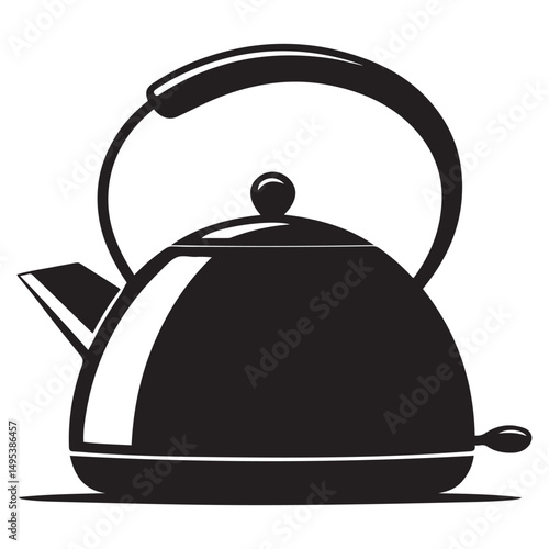 electric kettle Vector black silhouette. with white background