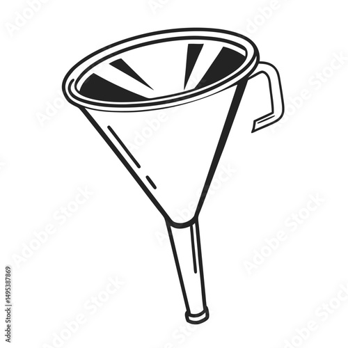 Vector image of funnel icon vector on white background. Adobe Illustrator Artwork