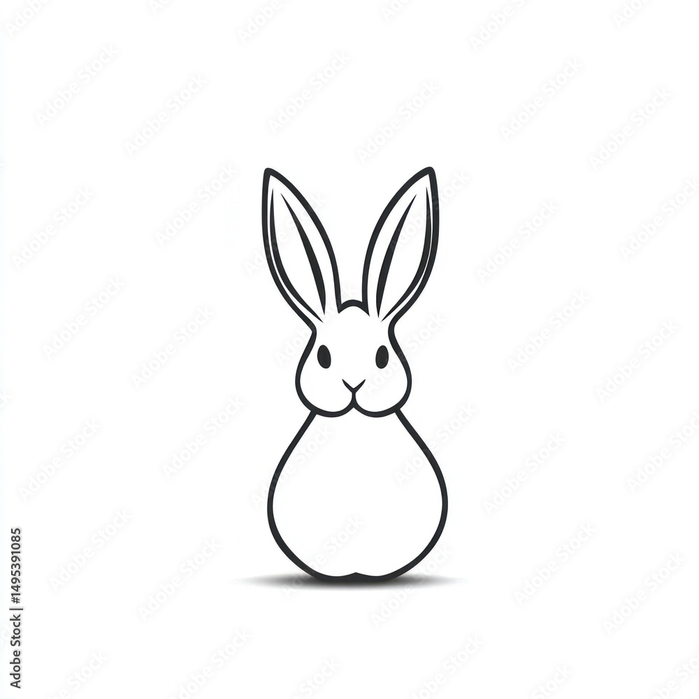 Obraz premium Cute bunny illustration, white background, Easter design