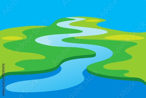 river delta with shallow streams and grassy islets.svg