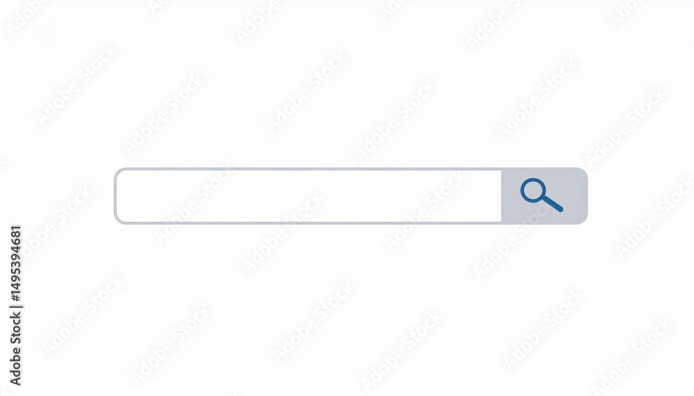 Search bar on a minimalistic white background, symbolizing online searching, digital experience, and modern technology interface Search bar on a minimalistic white background, symbolizing online searching, digital experience, and modern technology interface