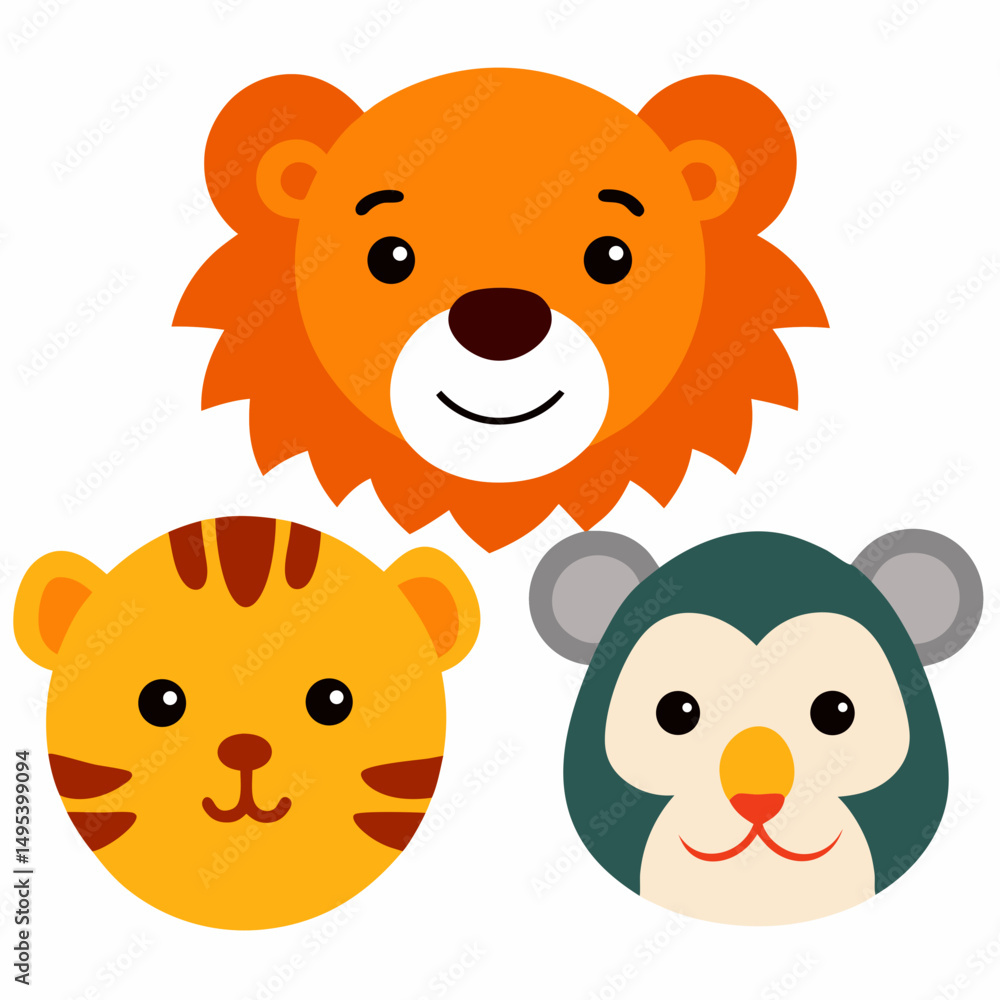 Fototapeta premium set of funny cartoon animals