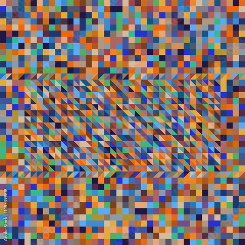 ABSTRACT RANDOM SQUARE PATTERN PIXEL BACKGROUND FLAT COLORFUL SHAPES DESIGN VECTOR TEMPLATE FOR WALLPAPER, COVER DESIGN