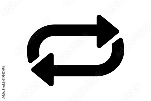 Black Repost and Repeat Arrows Icon