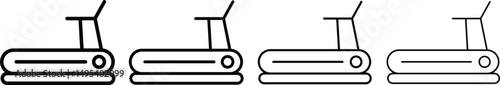 Treadmill icon set. Treadmill icon logo set

