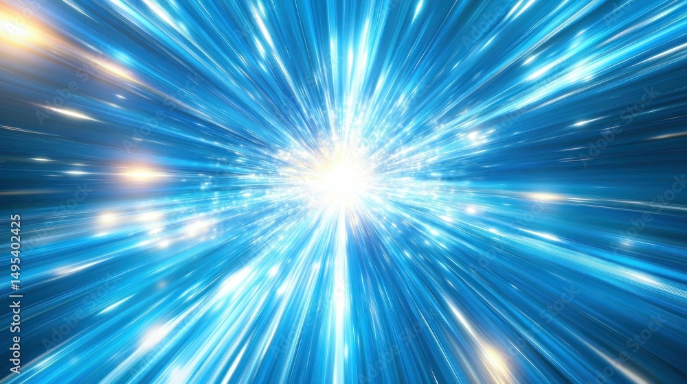 Radiant blue burst, light streaks, cosmic explosion Radiant blue burst, light streaks, cosmic explosion