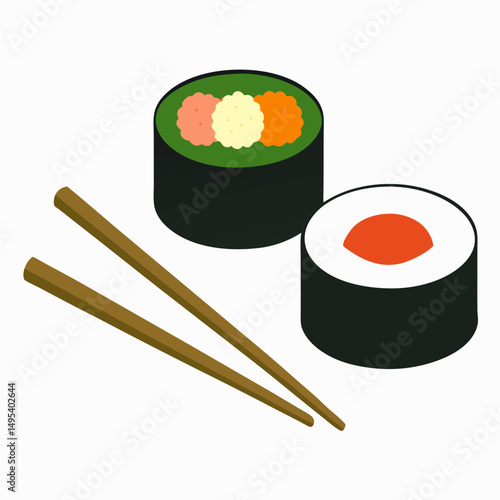 sushi and chopsticks