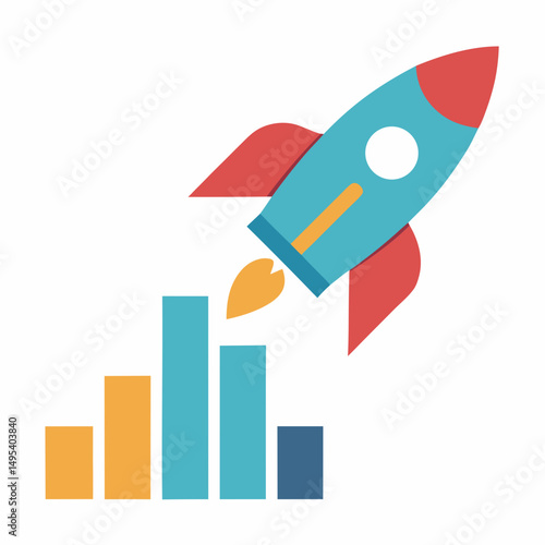 Free Download rocket-with-bar-chart-arrow-icon- - GFXLoad