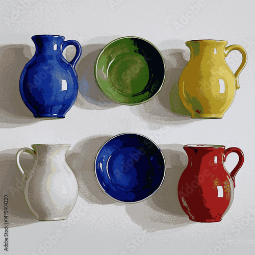 Ceramic Dreams: Fluid Myths ceramics isolated watercolor vector illustration svg